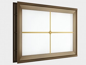 Окно акриловое 452х302, коричневое с раскладкой «крест» (арт. DH85628). Специальная конструкция обеспечивает плотное прилегание к полотну ворот, что защищает его от промерзания и теплопотери. Стилистическая вставка в форме креста. Окантовка коричневого ц